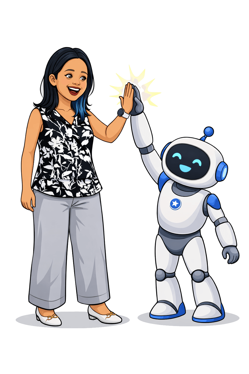 High-five between human and robot